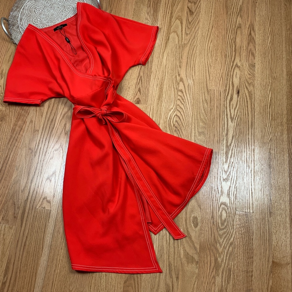 Next Tailoring Wrap Dress Kimono Sleeve Neon 12